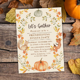 Invitación Cena Rustic Autumn Friendkin Friendding