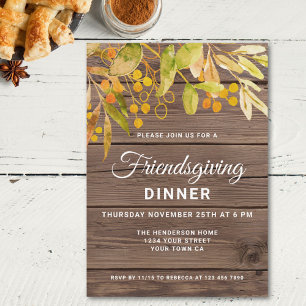 Invitación Cena Rustica Amistosa De Barnwood