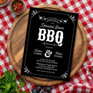 Invitación Cena Rústica BBQ