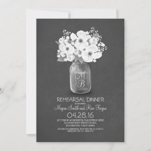Invitación cena rústica con tarro de masón