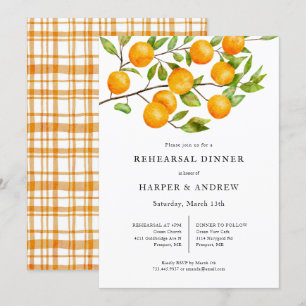 Invitación Cena Rústica de Boda de cítricos