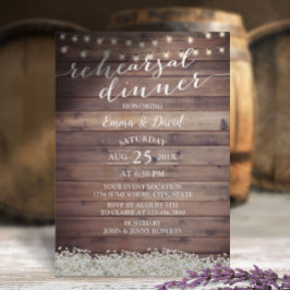 Invitación Cena Rústica de Boda para el aliento del bebé