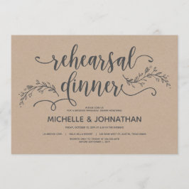 Invitación Cena rústica de bodas botánicos invita a la cena