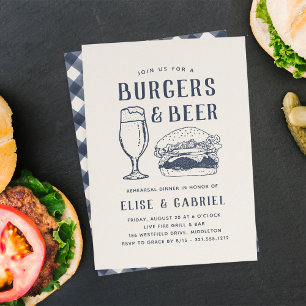 Invitación Cena Rústica de Burgres y Cervezas