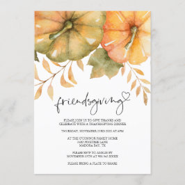 Invitación Cena rústica de Friendsgiving de la caída de la