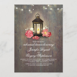 Invitación Cena Rústica de Madera y Granero Linterna