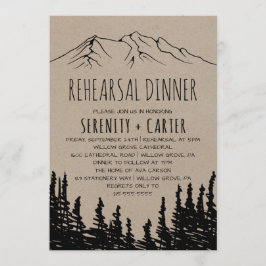 Invitación Cena rústica de montaña de madera