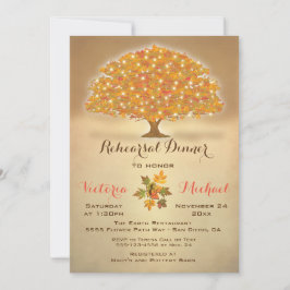 Invitación Cena rústica de otoño con luces de trineo