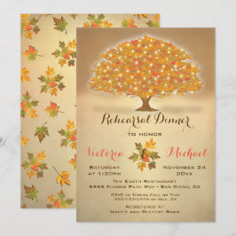 Invitación Cena rústica de otoño con luces de trineo