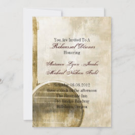 Invitación Cena rústica del ensayo de la boda de la granja