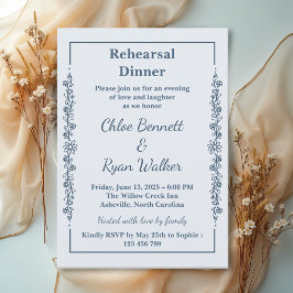 Invitación Cena Rústica Floral