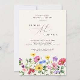 Invitación Cena Rústica Floral Boho de Flores Silvestres