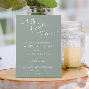 Invitación Cena sencilla de boda boho sage verde