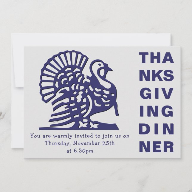 INVITACIÓN CENA SENCILLA GRACIAS (Anverso)