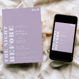 Invitación Cena sencilla y audaz de boda de lavanda