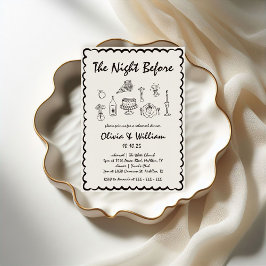 Invitación Cena singulares de ensayo retro con mano irregular