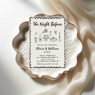 Invitación Cena singulares de ensayo retro con mano irregular