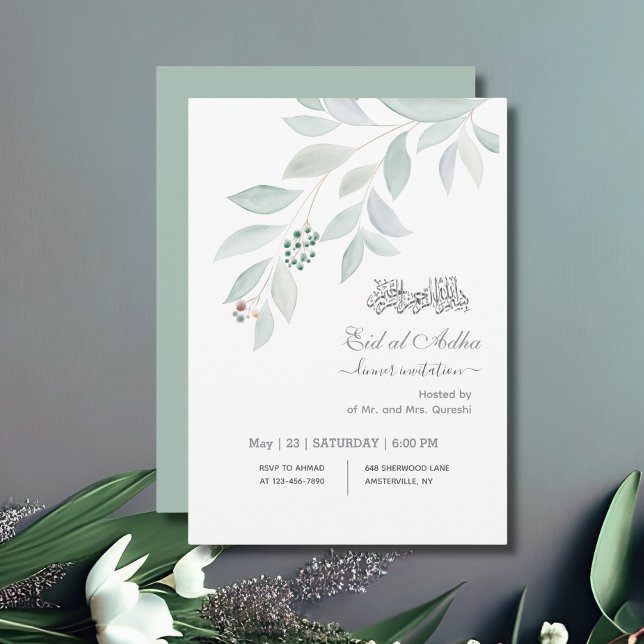Invitación Cena Sofisticada de acuarela Eid al Adha (Subido por el creador)