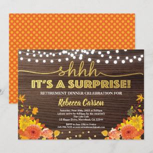 Invitación Cena sorpresa de retiro otoño gracias a la madera