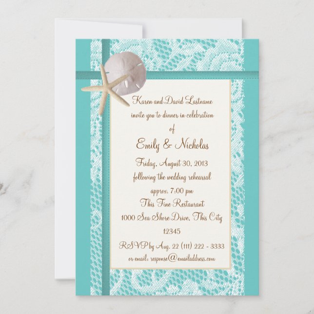 Invitación Cena temática de playa (Anverso)