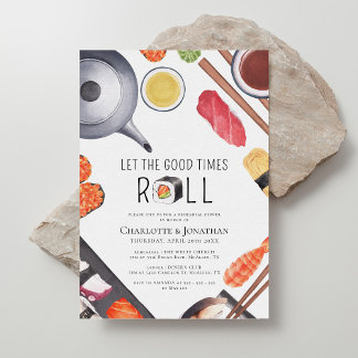 Invitación Cena temática moderna de sushi