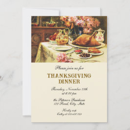 Invitación Cena tradicional de Acción de Gracias de estilo vi