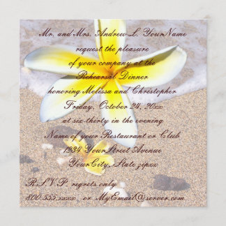 Invitación Cena tropical del ensayo de la boda de playa del