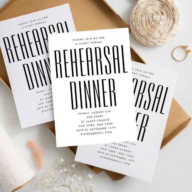 INVITACIÓN CENA ULTRA MINIMALISTA MODERNA DE BODA REHEARSAL (Subido por el creador)