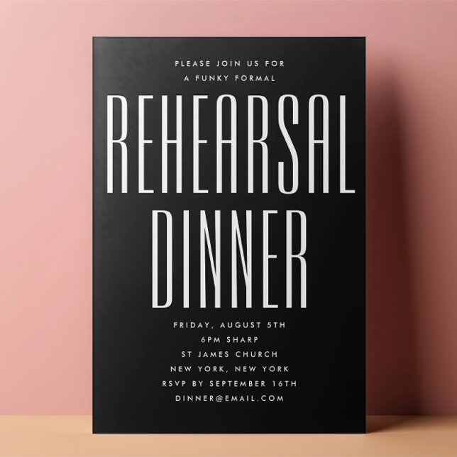 INVITACIÓN CENA ULTRA MINIMALISTA MODERNA DE BODA REHEARSAL (Subido por el creador)