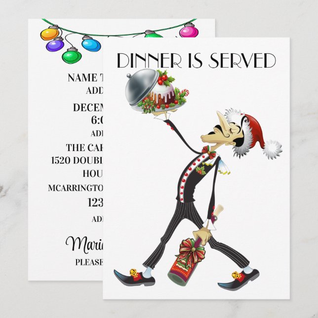 Invitación Cena única / Reunión de la Serie de Aguas (Anverso / Reverso)