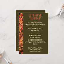 Cena verde oscuro de Acción de Gracias en otoño