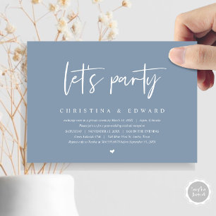 Invitación Cena y baile boda Elopement, vamos fiesta