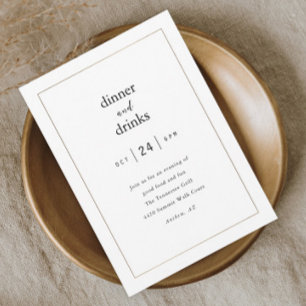 Invitación Cena y Bebidas Empresariales Modernas y Elegantes