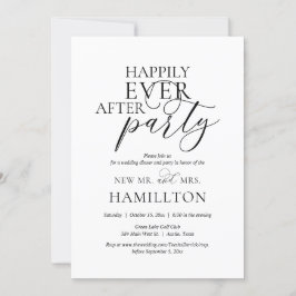 Invitación Cena y fiesta de boda para siempre feliz