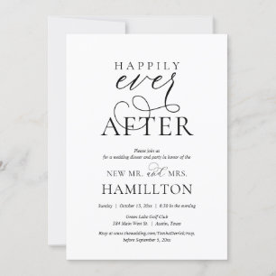 Invitación Cena y fiesta de después de la boda Felices para s