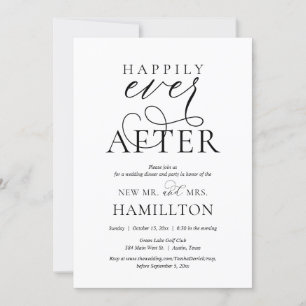 Invitación Cena y Fiesta de Después de la Boda Felices para S