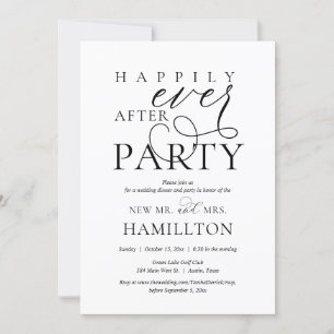 Invitación Cena y fiesta de después de la boda Felices para s