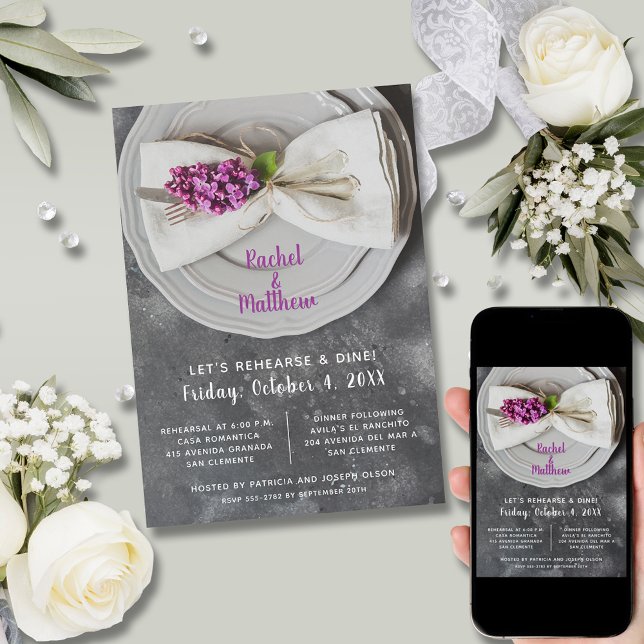 Invitación Cenas de ensayo de boda (Wedding Rehearsal Dinner Invitations)