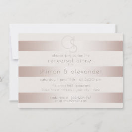 Invitación Cenas de ensayo de boda | Elegante Rubor moderno