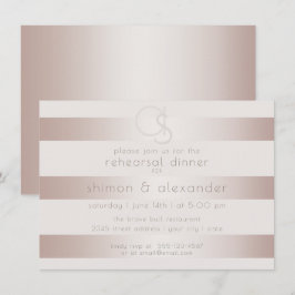 Invitación Cenas de ensayo de boda | Elegante Rubor moderno