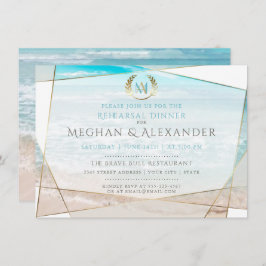Invitación Cenas de ensayo de boda | Moderna playa de Monogra