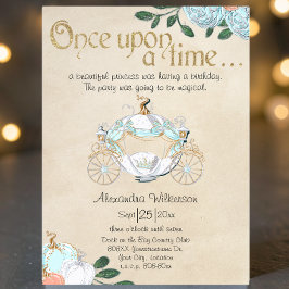 Invitación Cenicienta: Carrito de princesa de venta al aire l