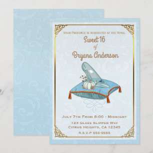 Invitación Cenicienta de cuento de hadas Zapatilla de cristal