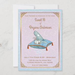 Invitación Cenicienta de Cuento de Hadas Zapatilla de Cristal