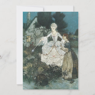 Invitación Cenicienta de época, lechera y padrina de Edmund D