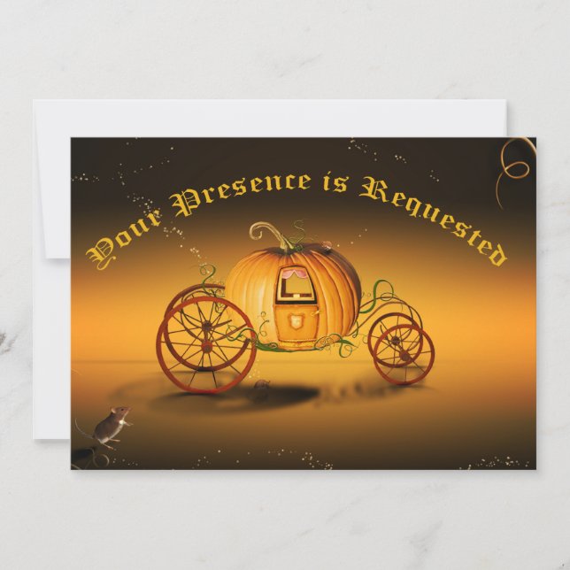 Invitación Cenicienta de la fiesta de la princesa (Anverso)