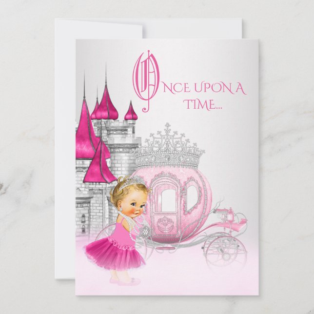Invitación Cenicienta Érase Una Vez Cumpleaños Princesa (Anverso)