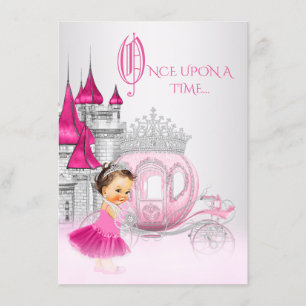 Invitación Cenicienta Érase una Vez Cumpleaños Princesa Rosa