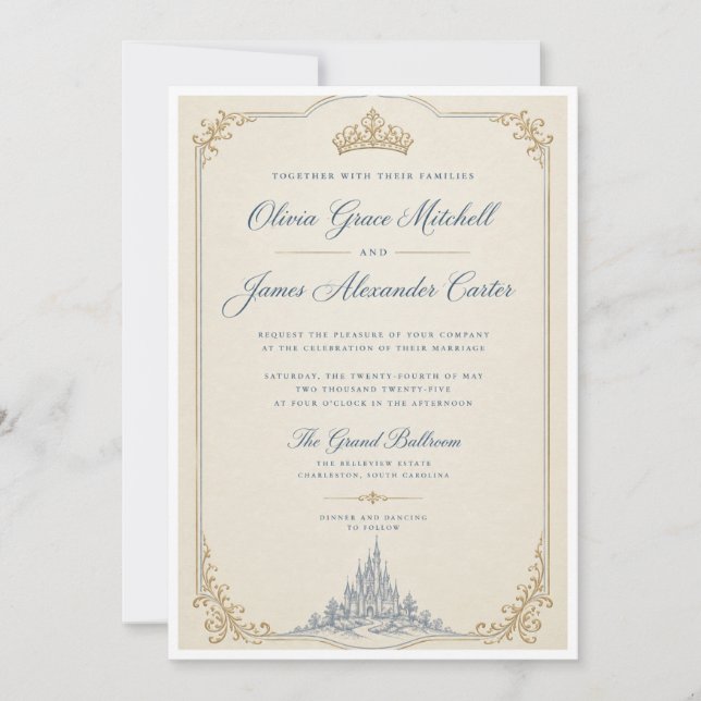 Invitación Cenicienta Princesa Atemporal (Anverso)