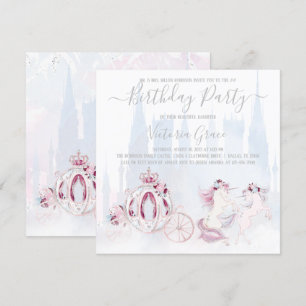 Invitación Cenicienta Princesa Cumpleaños de cualquier número